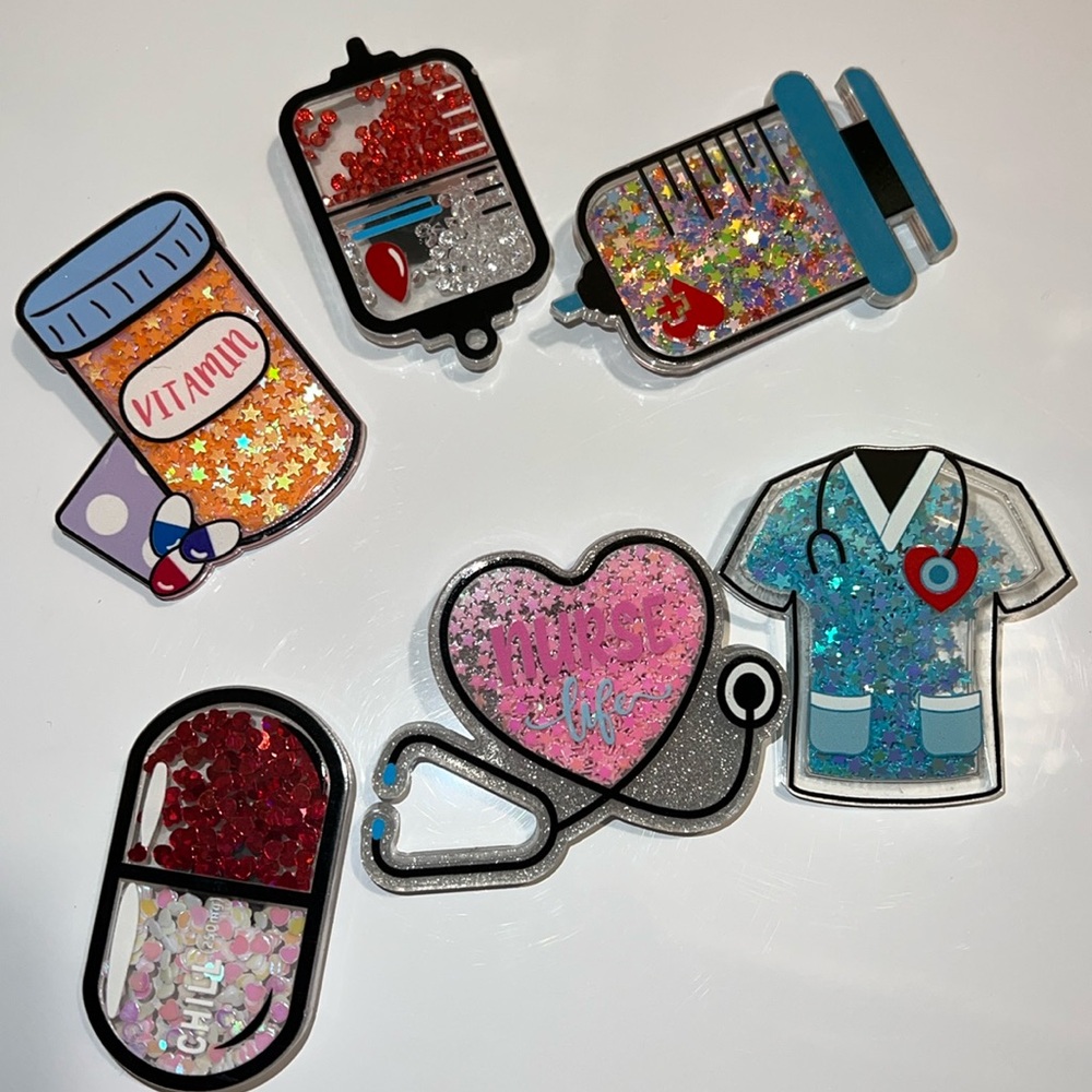 NURSE BOGG BAG/ TOTE CHARMS🔥🔥 **HANDMADE*** Set of SIX ((6))